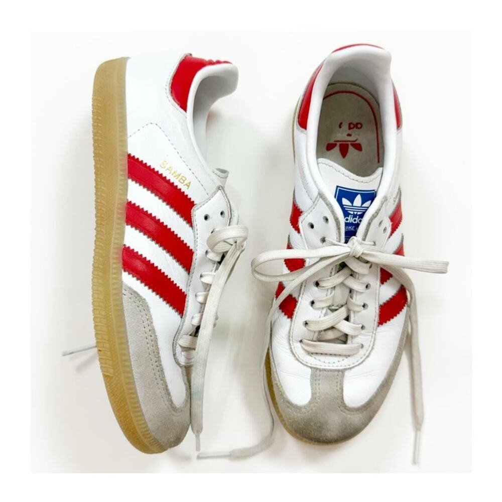 Adidas Original Samba Sneakers white/red stripes 2